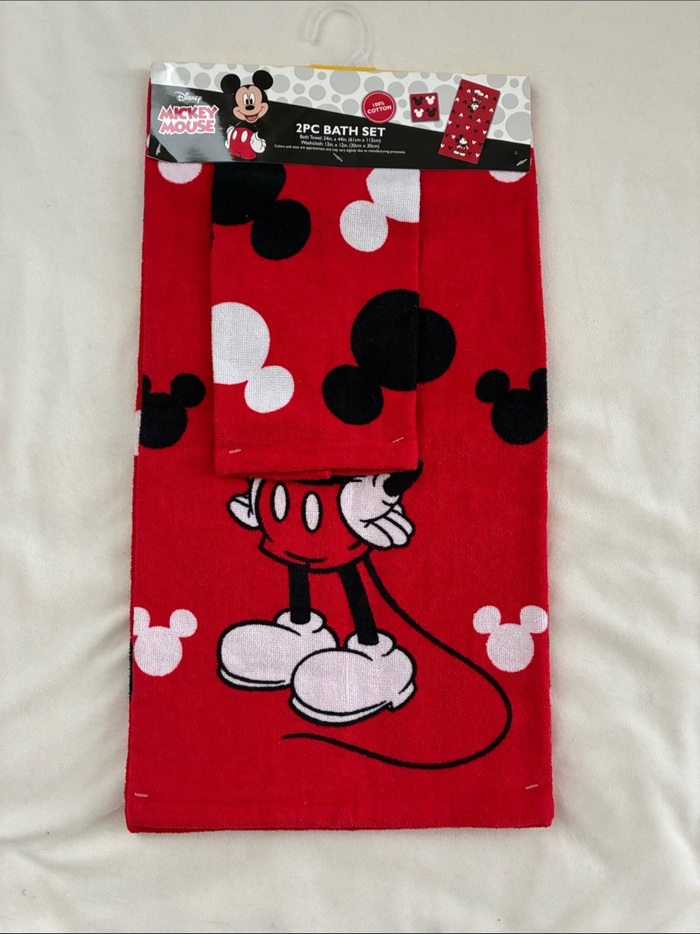 Disney Red, Black and White Mickey Mouse Kids Towel Set